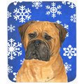 Skilledpower Bullmastiff Winter Snowflakes Holiday Mouse Pad; Hot Pad or Trivet SK236257